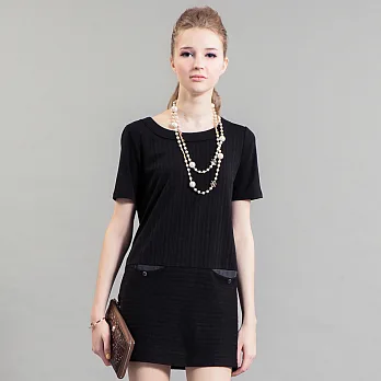 【模兒空間AMOR SPACE】S5128 雅致質感浮雕織紋長上衣M 黑