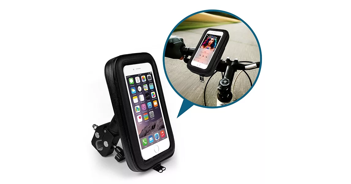 GH7801 防潑水收納包 自行車/機車 鋁合金支架黑色