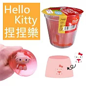 【日本正版進口】Hello Kitty 布丁造型 捏捏樂 療癒球-草莓布丁