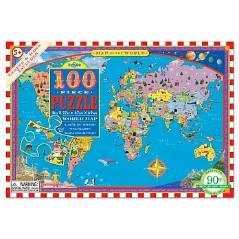 eeBoo 拼圖 — World Map 100 Piece Puzzle 世界地圖 (100片)