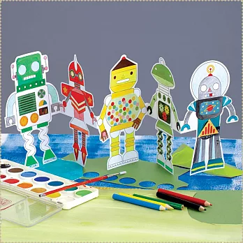美國Petit Collage - 著色紙娃娃 - 機器人