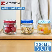 【ADERIA】日本進口收納玻璃罐200ml3入組