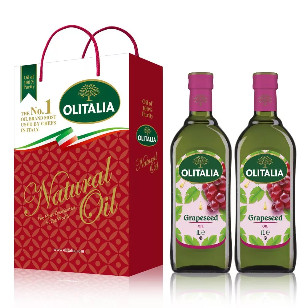 【Olitalia奧利塔】葡萄籽油禮盒組(1000mlx2瓶)