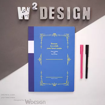 [W2Design] 思考手札-方眼筆記本A4 (藍)