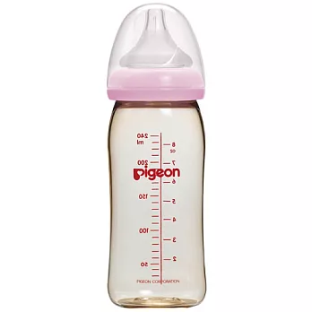 【Pigeon貝親】寬口母乳實感PPSU奶瓶240ml/粉