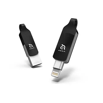 ADAM iKlips DUO+ 蘋果iOS USB3.1 極速雙向隨身碟 128GB黑