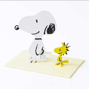 GOOD MORNING INC. 立體卡片 Peanuts  Snoopy & Woodstock/Standing Message Card