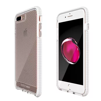 Tech21 英國超衝擊 Evo Check iPhone 7 Plus 防撞軟質格紋保護殼 - 透白