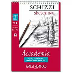 【Fabriano】Accademia素描本Sketches ，120G，14.8X21，50張，線圈