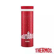 【THERMOS 膳魔師】極輕量 紅色聖誕篇 不鏽鋼真空保溫杯0.5L(JNO-500-CH)紅色聖誕