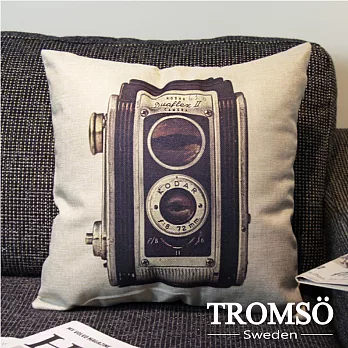 TROMSO-品味英倫棉麻抱枕/復古雙眼