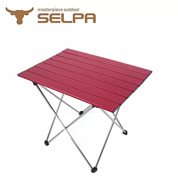【韓國SELPA】超輕量鋁合金折疊桌/蛋捲桌(加大型)紅色