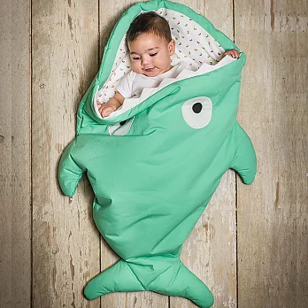 【西班牙鯊魚咬一口】BabyBites 西班牙手工製作 100% 純棉嬰兒/幼兒睡袋|防踢被|包巾 (標準版)青草綠