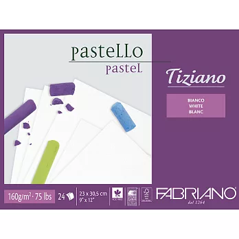 【Fabriano】Tiziano粉彩畫本,160G,30.5X41,24張,白色