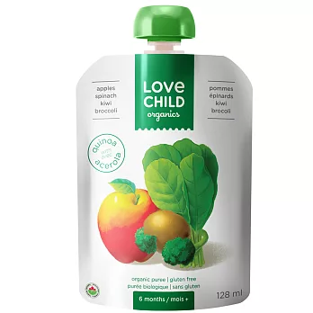 【 Love Child 加拿大寶貝泥 】有機鮮萃生機蔬果泥 均衡寶系列-菠菜、綠花椰菜、奇異果、蘋果