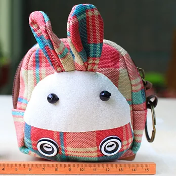 造型趣味立體包‧紅格兔兔零錢包