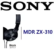 SONY MDR-ZX310 潮流多彩耳罩式耳機 4色 保固一年永續維修 炫目黑