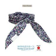 日本急速消暑冰晶降溫圍巾藍底碎花