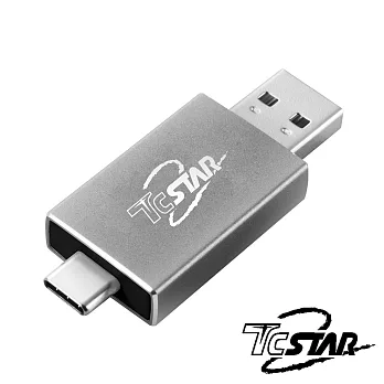 TCSTAR Type-C/USB A 雙接頭MicroSD讀卡機 TYC-CR001GR