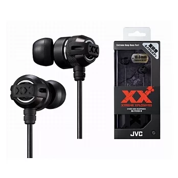 JVC重低音耳道式耳機 HA-FX33X黑色B