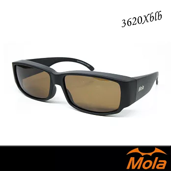 MOLA 摩拉 近視可戴外掛式偏光太陽眼鏡 25g 超輕量 男女可戴 3620xblb黑框/茶片