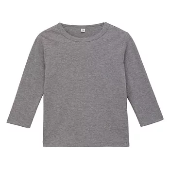 [MUJI無印良品]幼兒有機棉雙面起毛柔滑長袖T恤90灰色