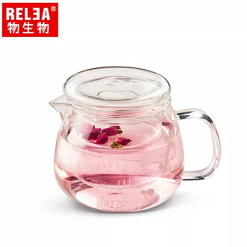 【香港RELEA物生物】500ml小花耐熱玻璃泡茶壺(附濾茶器)