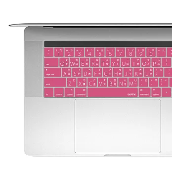 BEFINE KEYBOARD KEYSKIN MacBook Pro 13/15 專用中文鍵盤保護膜( 2017 Touch Bar and Touch) -粉底白字 Pink