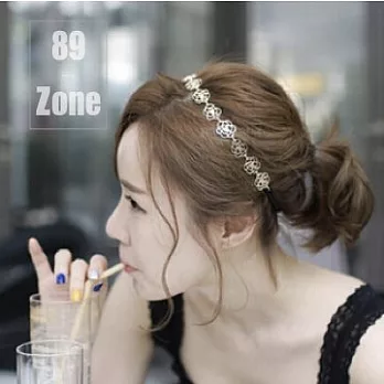 89zone 韓版時尚鏤空玫瑰花髮帶 191300003 金色