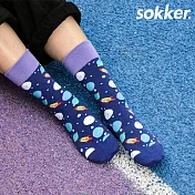 【sokker®】太空星球4分之3襪L紫