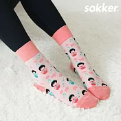 【sokker®】和服娃娃4分之3襪M粉色