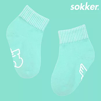 【sokker®】馬卡龍防滑2分之1童襪15薄荷綠