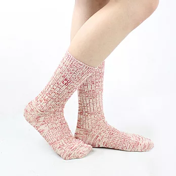 【PULO】美麗諾羊毛混色保暖襪紅-M