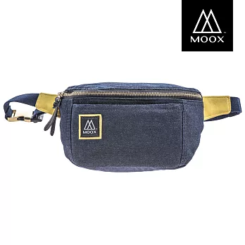 【穆克斯MOOX】 O12BY 厚磅單寧斜背包/腰包自信藍黃