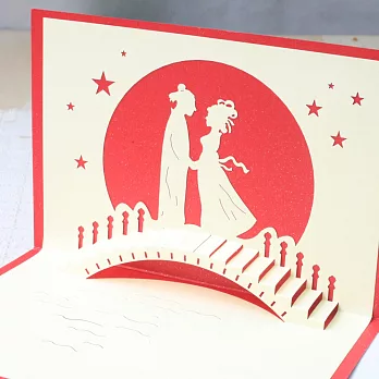 3D立體紙雕卡片‧相遇有情人