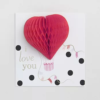 【英國caroline gardner】I Love You Hot Air Balloon Card 萬用卡 3D 立體 情人節卡片 PMM012