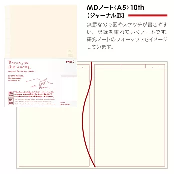 MIDORI MD Notebook 10周年限定A5筆記本-紀錄用空白