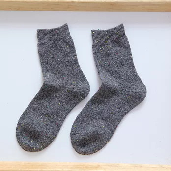 Kitch 奇趣設計 日系糖果點點全棉堆堆襪深灰色