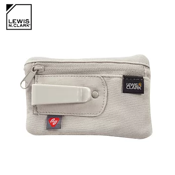 Lewis N. Clark RFID屏蔽扣夾零錢包 1234 (防盜錄、錢包、腰包、旅遊配件、美國品牌) 淺灰色