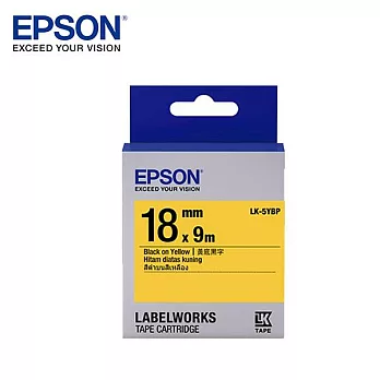 愛普生EPSON LK-5YBP C53S655404標籤帶(粉彩18mm )黃黑