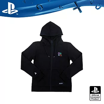 PlayStation PS 經典LOGO刺繡 潮流立領拉鍊連帽外套(OLP-JBK-06) L 黑