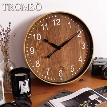 TROMSO北歐木質格調-靜音掃描時鐘-典藏胡桃木