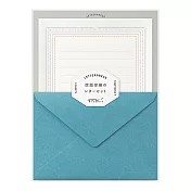 MIDORI 信紙組 (活版印刷) -邊框藍