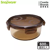 Snapware康寧密扣 琥珀色耐熱玻璃保鮮盒-圓形 640ml