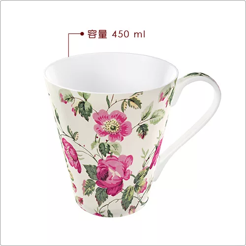 博客來 Creativetops V A寬口骨瓷馬克杯 犬薔薇450ml