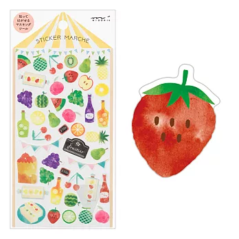 MIDORI 水彩和紙貼紙(假日市集食材類)-水果