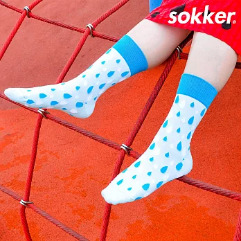 【sokker®】藍雨霏霏4分之3襪
