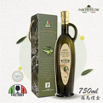 義大利【法奇歐尼FARCHIONI】100%莊園特級冷壓初榨橄欖油750ml羅馬瓶禮盒