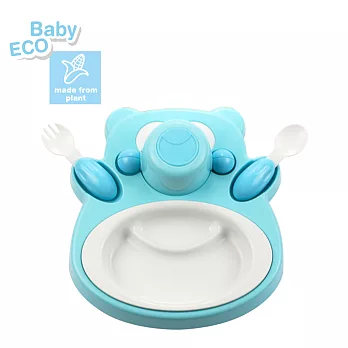 PLAStudio-玉米兒童餐具-Honey Bear-藍色