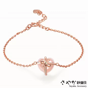 【Sayaka紗彌佳】最特別的禮物愛心蝴蝶結月光石造型銀手鍊
